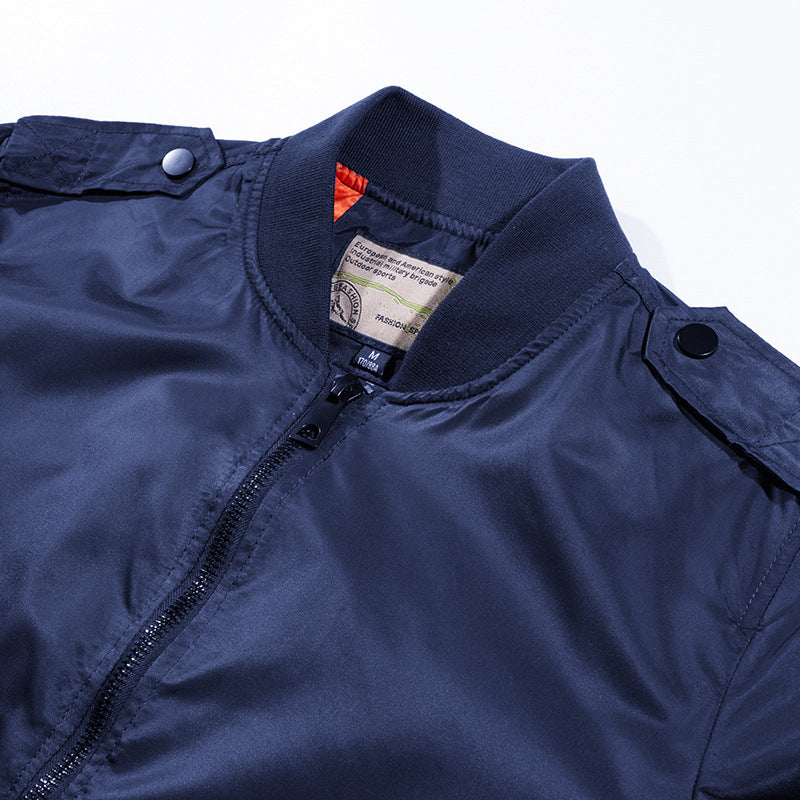 Herren leichte Nylon-Bomberjacke im Pilotenschnitt mit Ärmeltasche Drune