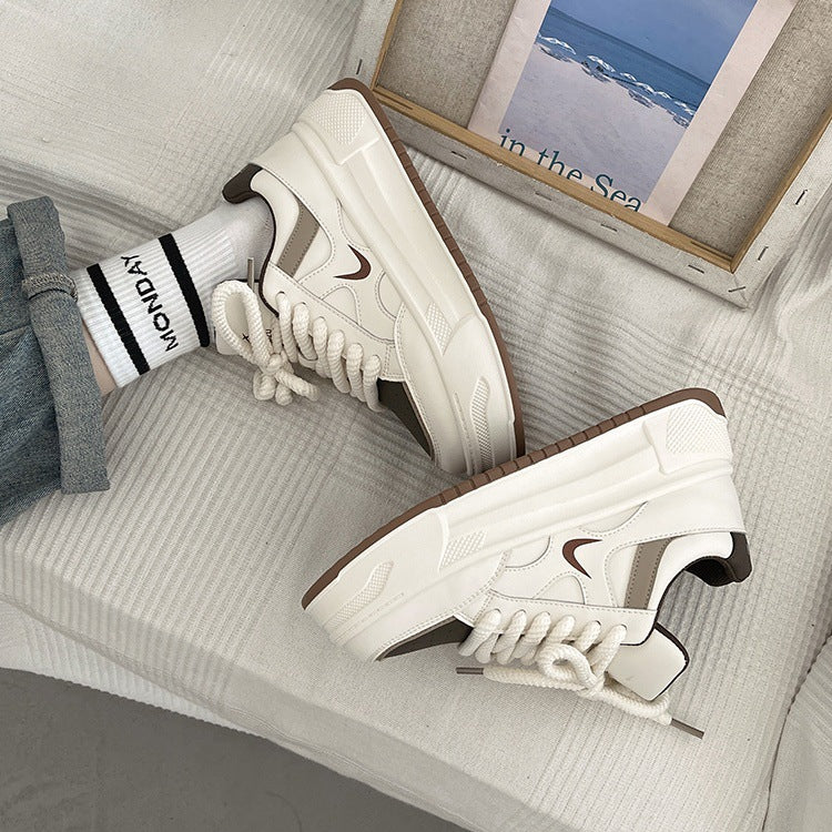 Damen modische Sneaker mit hohem Plateau und atmungsaktiver Obermaterial von Drune
