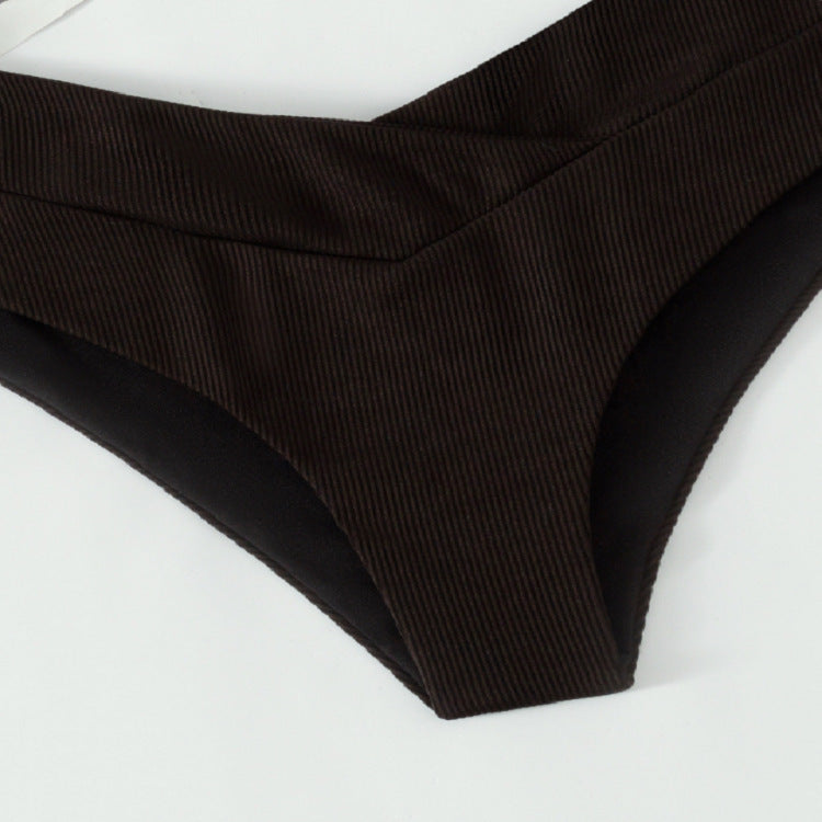 Damen Hoch tailliertes Bikini-Unterteil mit doppeltem Stoff Drune