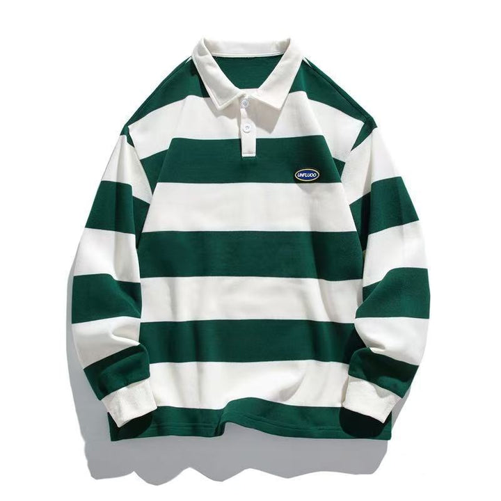 Herren Langarm Poloshirt im Streifen Look Drune