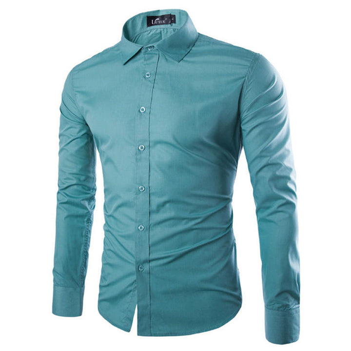 Herren elegante Langarmhemd Drune