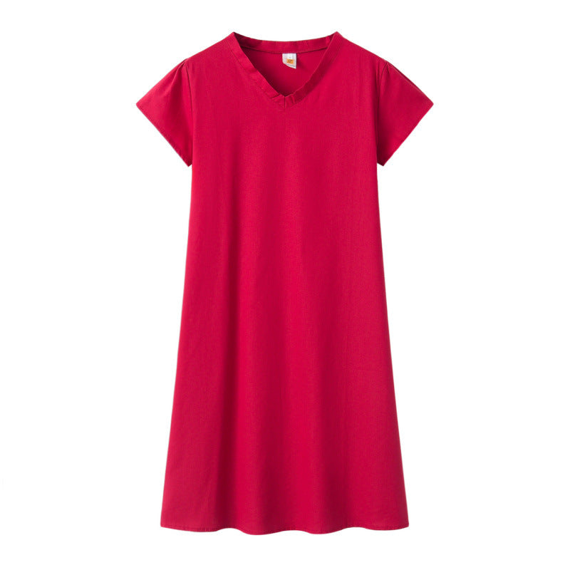 Damen Leinen-Midikleid Kastiges Oberteil