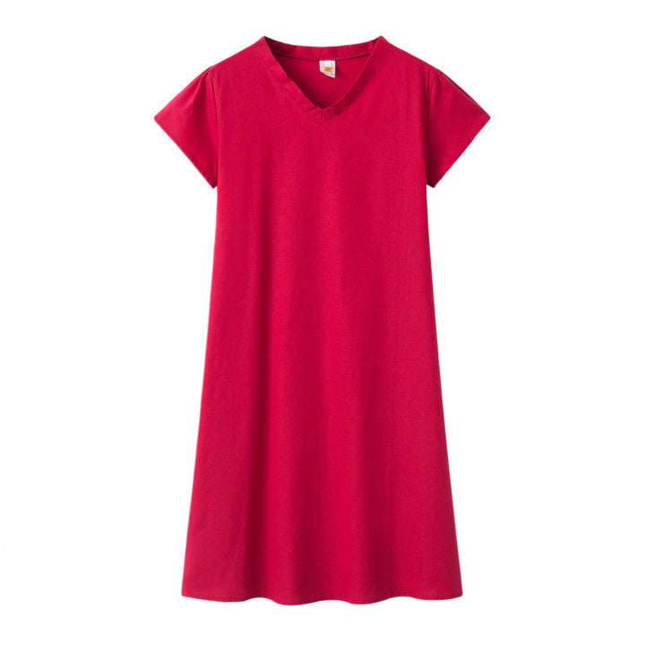 Damen Leinen-Midikleid Kastiges Oberteil