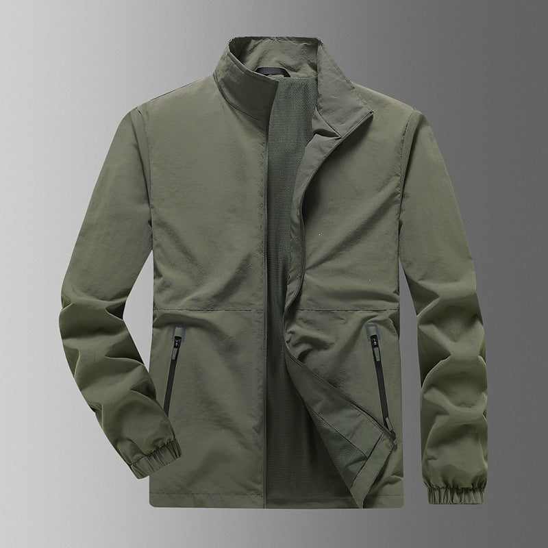 Herren Leichte Windjacke mit hohem Kragen Drune