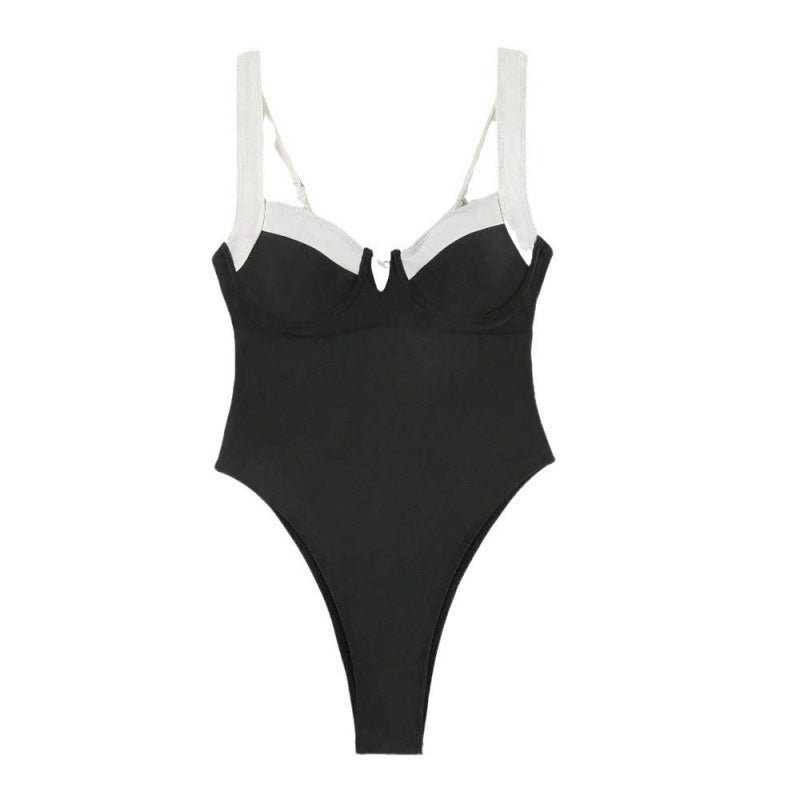 Damen Einteiliger Badeanzug mit raffiniertem Bustier-Design und hohen Beinausschnitten Drune