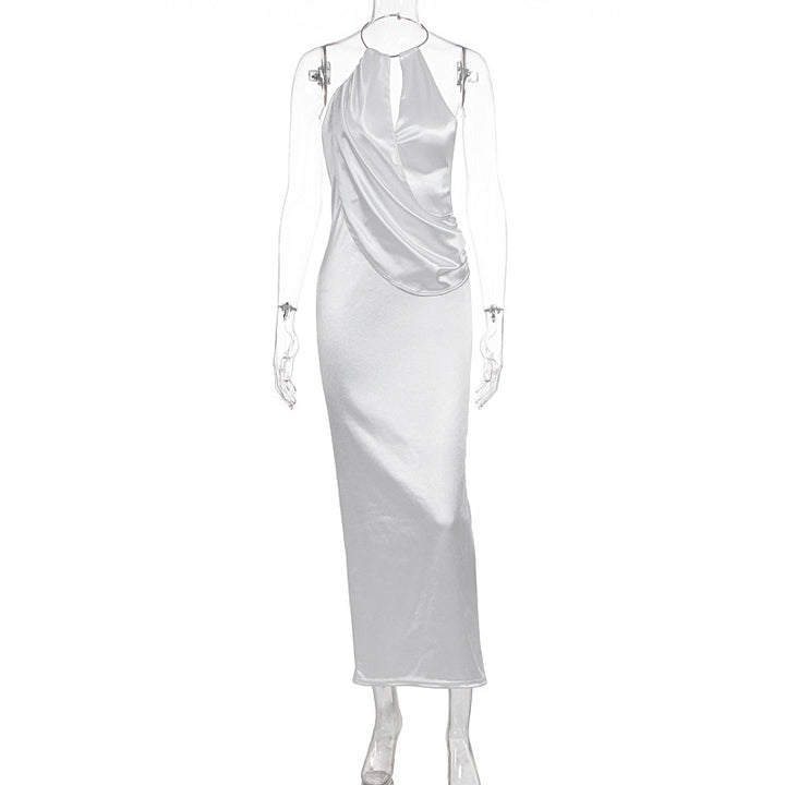 Damen Elegantes Maxikleid mit gerafftem Oberteil und hochwertigem Satinfinish Drune