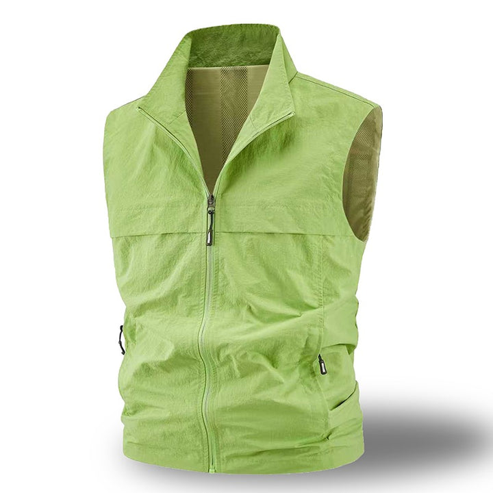 Herren Leichte atmungsaktive Outdoor-Weste mit Mesh-Futter, durchgehendem Reißverschluss & Reißverschlusstaschen Drune