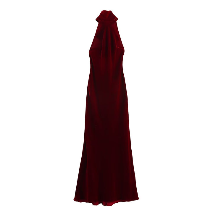 Damen Abendkleid mit hohem Kragen und fließendem Schnitt Drune