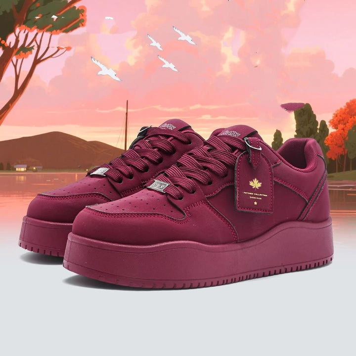 Damen modische Chunky Sneaker mit verstärktem Halt und dämpfender Sohle Drune