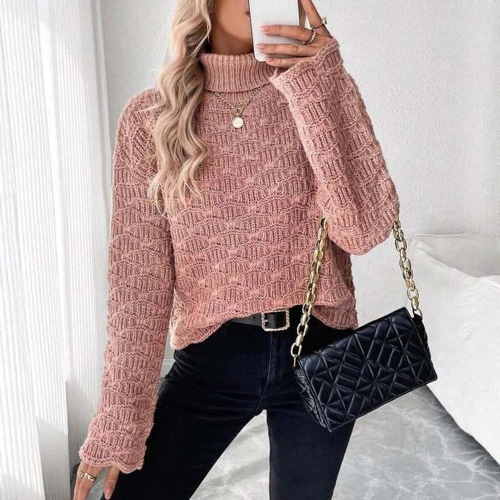 Damen Hochgeschlossen Strickpullover mit strukturiertem Design Drune