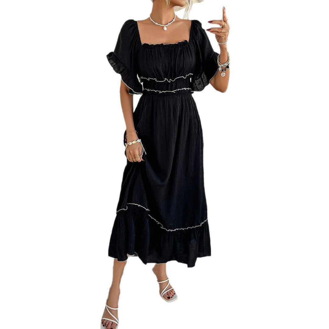 Damen Maxikleid mit Off-Shoulder-Ausschnitt und Rüschendetails Drune