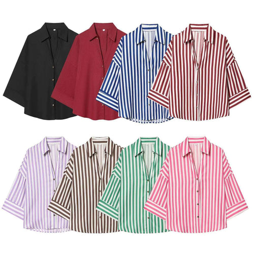Damen Modernes gestreiftes Blusenshirt mit oversized Schnitt Drune