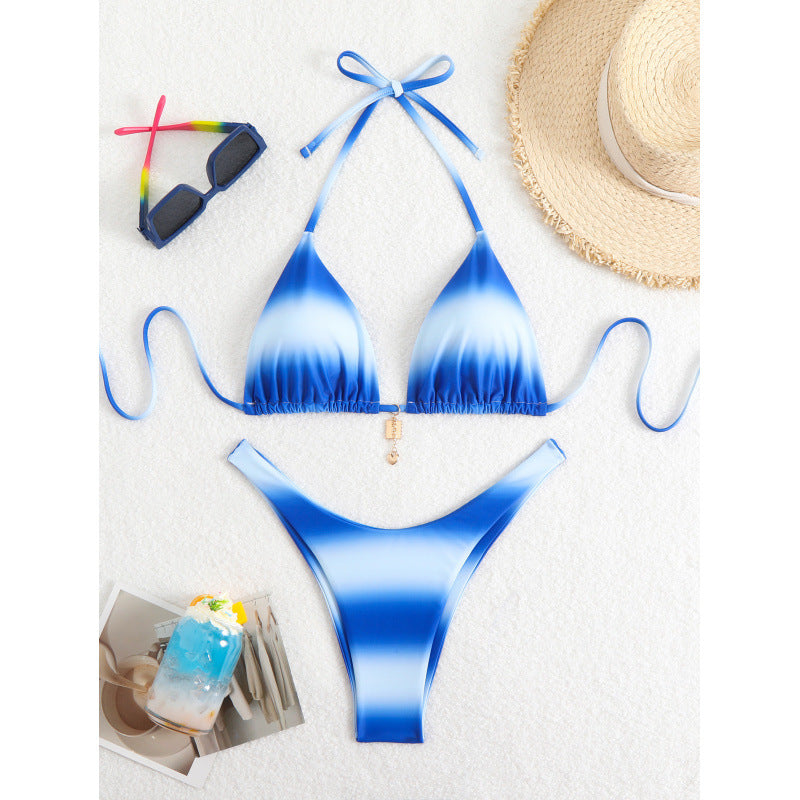 Damen Triangel-Bikini mit verstellbaren Trägern und elegantem Wickeldetail Drune