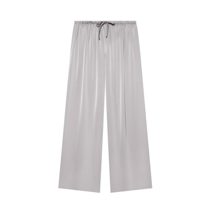 Damen nan luftig-weite Palazzo-Hose mit elastischem Bund und Kordelzug Drune