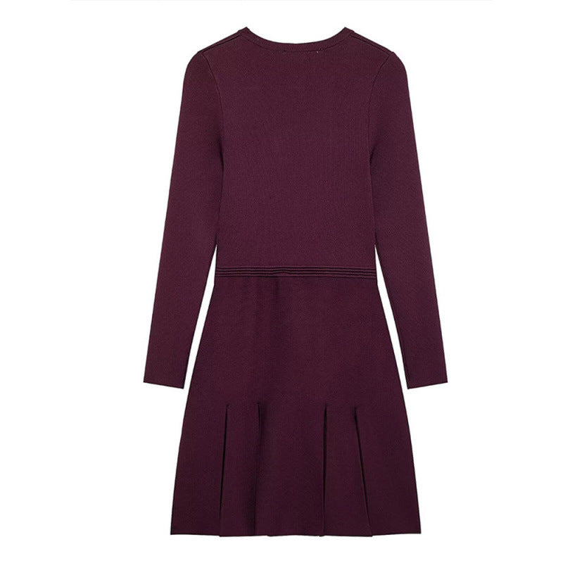 Damen Strickkleid mit dekorativen Knopfdetails und praktischen Taschen Drune