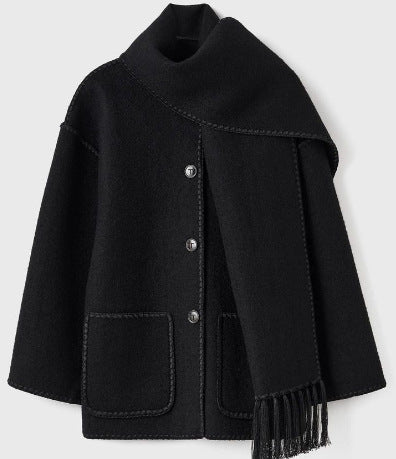 Damen Elegante und komfortable Wolle-Mantel Drune