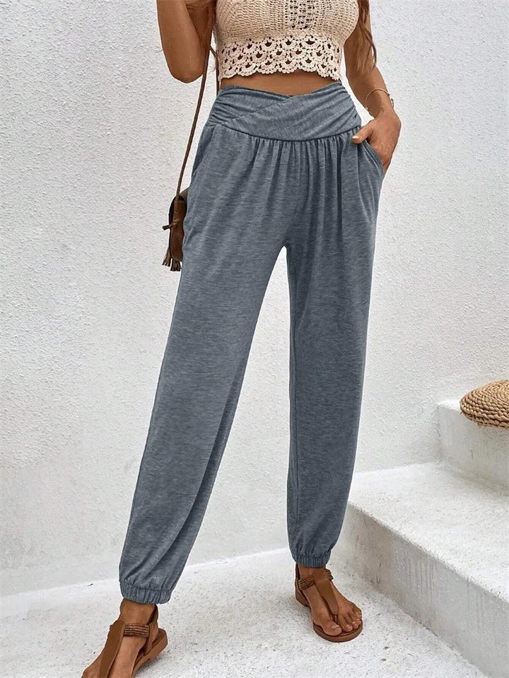 Damen Bequeme Freizeithose mit weit geschnittenem Bund und seitlichen Taschen Drune