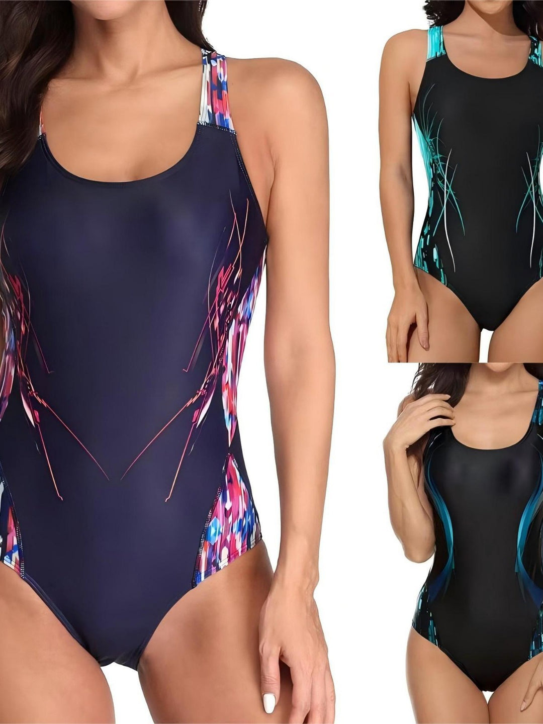 Damen Racerback Athletic Einteiler Badeanzug Drune