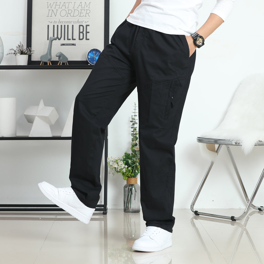 Herren Weite Cargohose im Utility‑Stil mit seitlicher Reißverschlusstasche und ergonomischen Nähten Drune