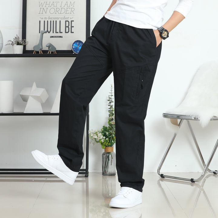 Herren Weite Cargohose im Utility‑Stil mit seitlicher Reißverschlusstasche und ergonomischen Nähten Drune