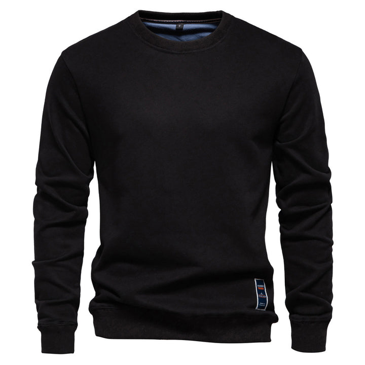 Herren nan klassisches Rundhals-Sweatshirt aus schwerer Baumwollmischung mit angerauter Innenseite und gerippten Bündchen Drune