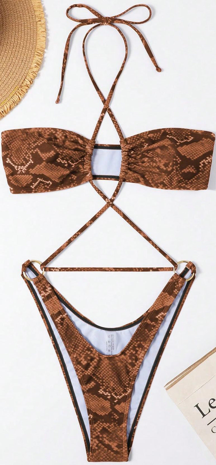 Damen Bandeau-Bikini mit raffinierten Schnittführungen Drune