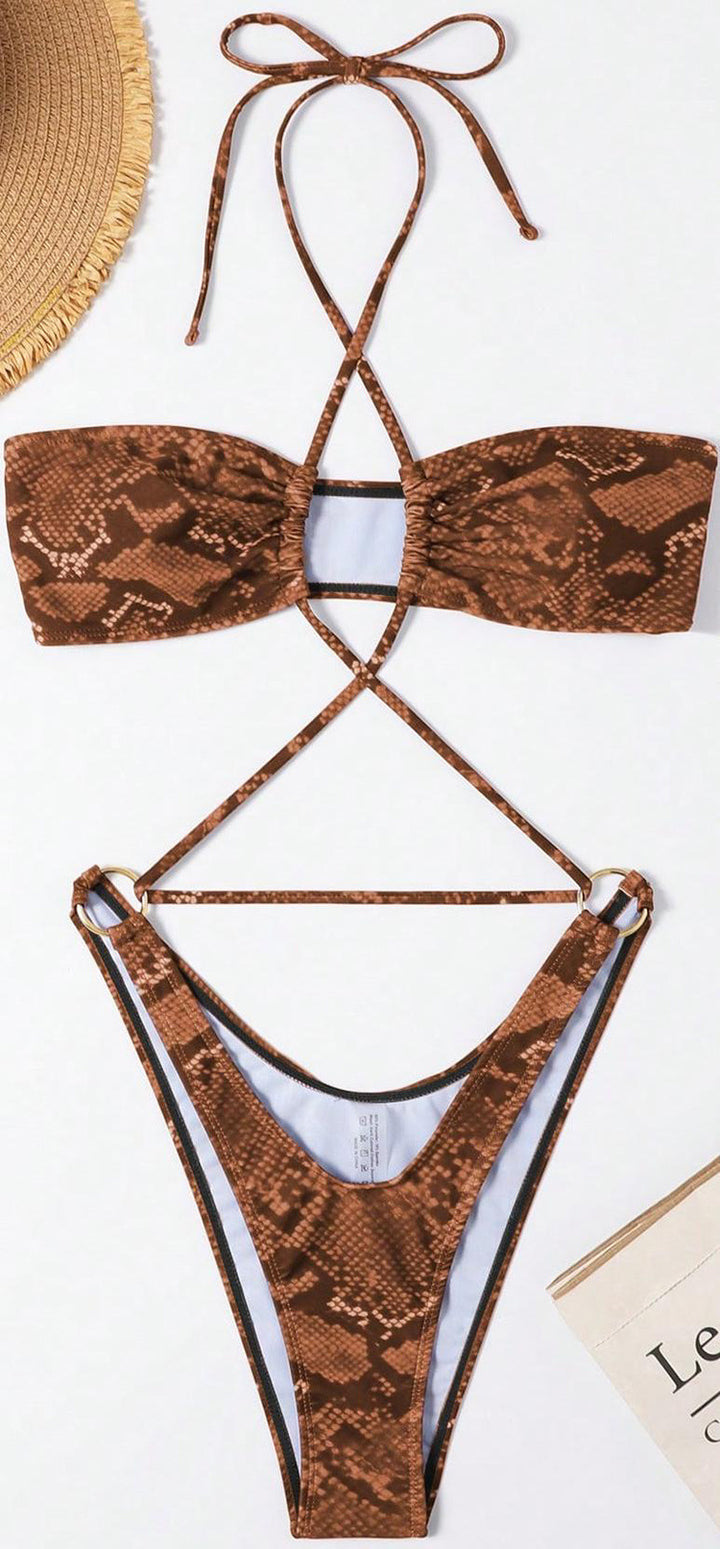 Damen Bandeau-Bikini mit raffinierten Schnittführungen Drune