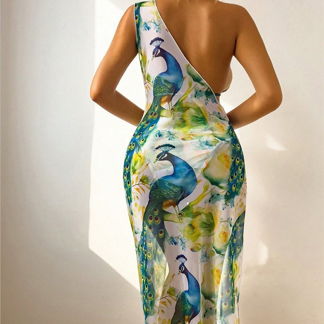 Damen Bademode mit elegantem Pfauenmuster Drune