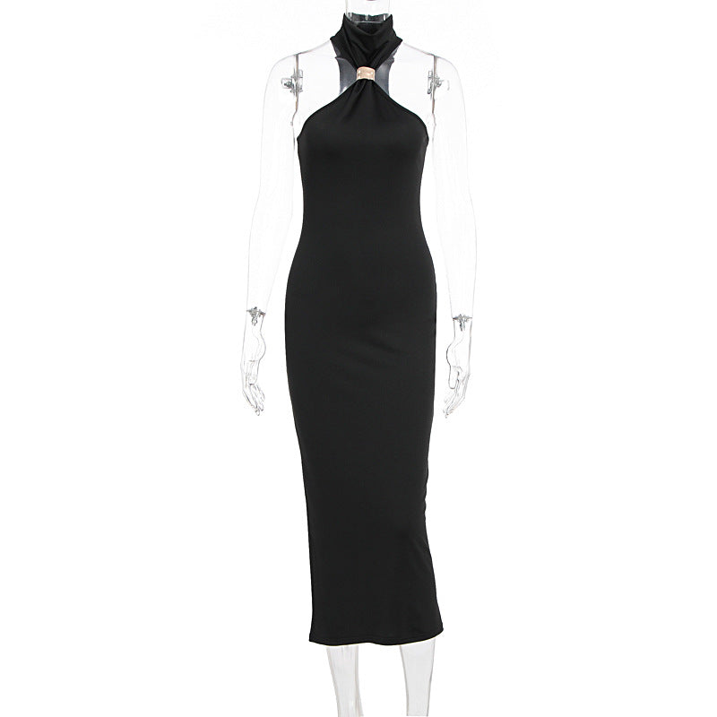 Damen Maxikleid mit asymmetrischem Ausschnitt und elegantem Design Drune