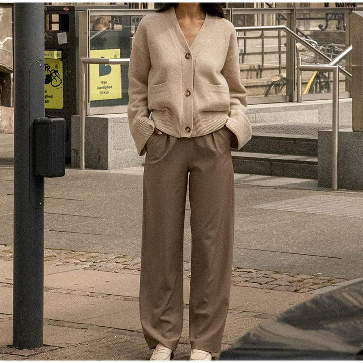 Damen Strickjacke mit eleganter Schnittführung und oversized Ärmeln Drune