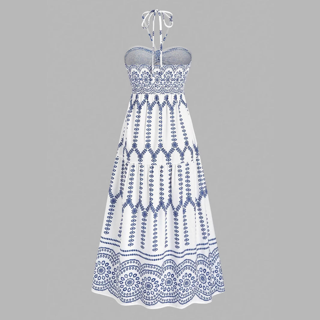 Damen Boho Maxikleid mit Trägern Drune