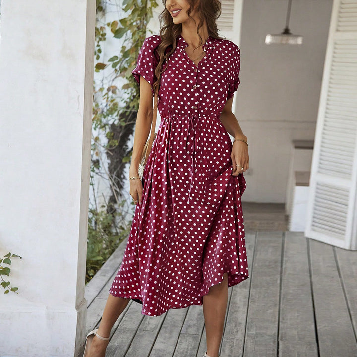 Damen Midikleid mit Punkten Drune