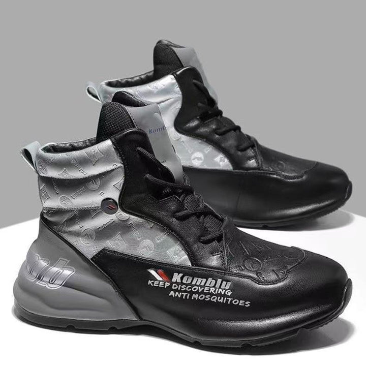 Herren High-Top Performance Sneaker aus atmungsaktivem Kunstleder mit stoßdämpfender Laufsohle Drune