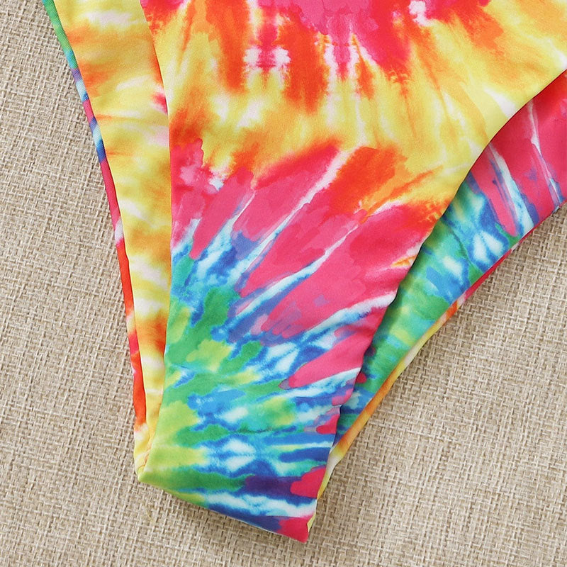 Damen Bandeau-Bikini mit buntem Batikdesign Drune