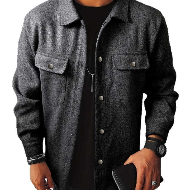 Herren nan Hemdenjacke aus Wollmix mit Druckknöpfen und Pattentaschen Drune