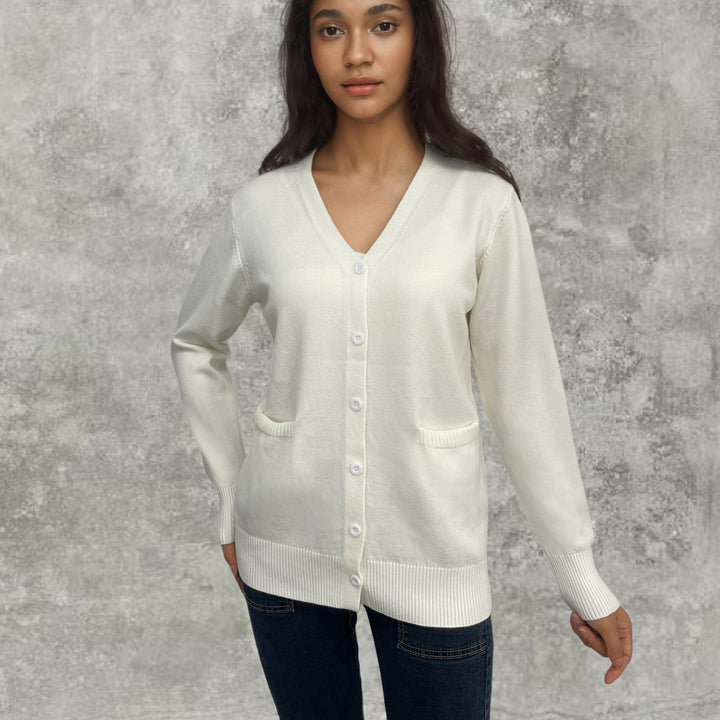 Damen Strickcardigan mit Knopfdetails und tiefen Taschen Drune