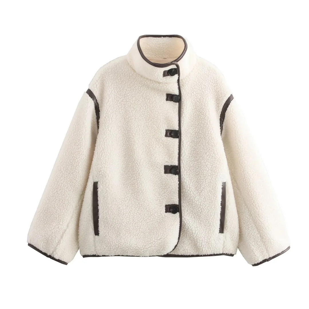 Damen Kuschelige Fleecejacke mit hohem Kragen und praktischen Taschen Drune