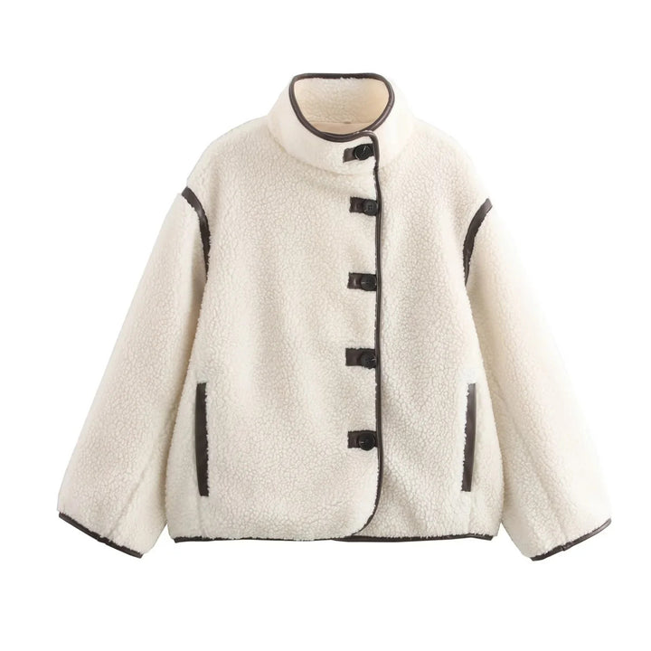 Damen Kuschelige Fleecejacke mit hohem Kragen und praktischen Taschen Drune