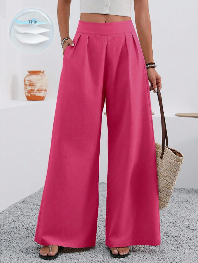 Damen Elegante und weite Bundfaltenhose Drune