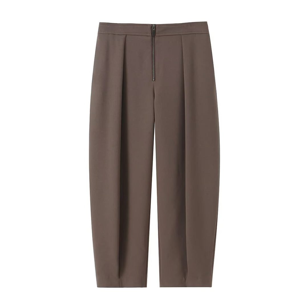 Damen Zweiteiliges Anzugset mit tailliertem Doppelreihigem Blazer und hochtaillierter Bundfaltenhose Drune