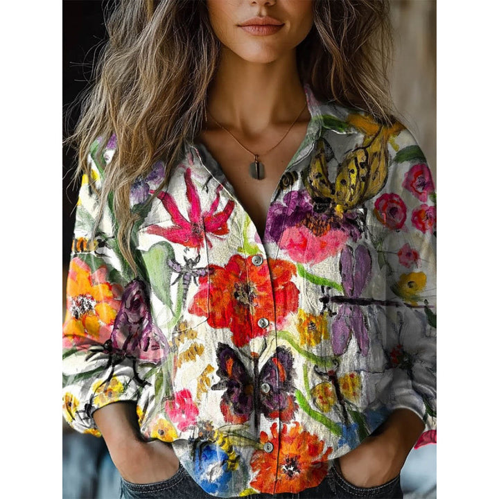 Damen Modische Bluse mit Paisleymuster Drune