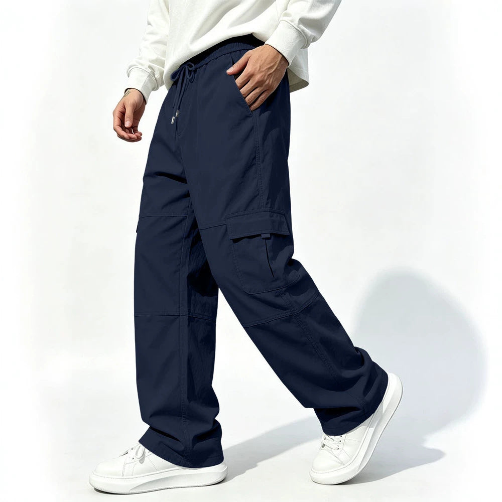 Herren Cargohose mit weitem Schnitt und elastischem Bund Drune