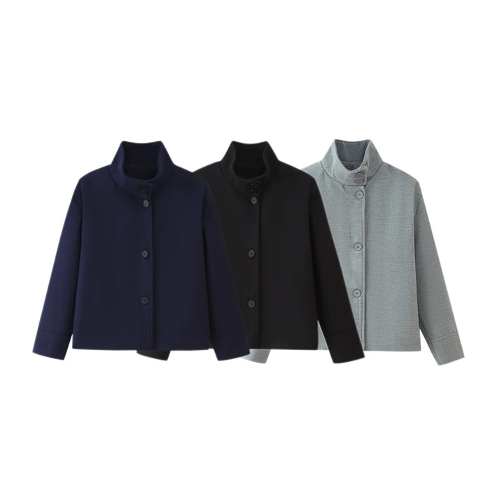 Damen modische Steppjacke mit hohem Kragen und praktischen Taschen Drune