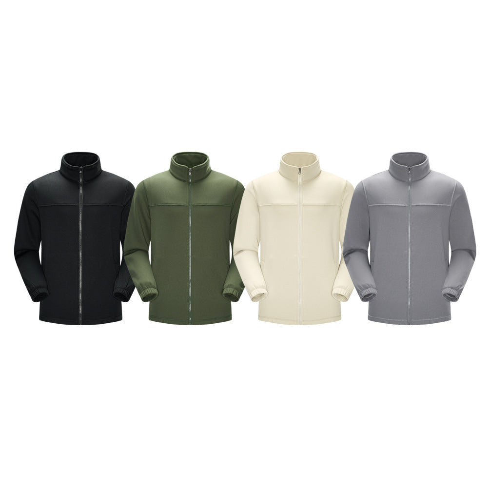 Herren Technische Fleecejacke mit hohem Stehkragen, durchgehendem Reißverschluss und elastischen Bündchen Drune