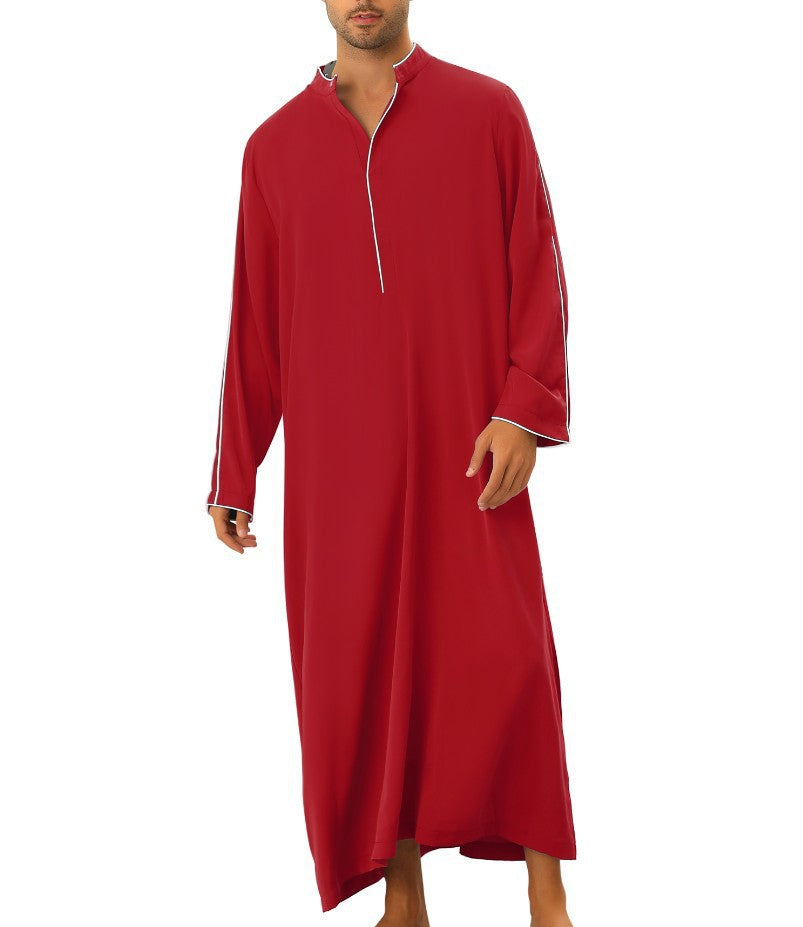 Herren hochentwickelter Kaftan mit sportlichem Stehkragen und eleganten Kontrastdetails Drune