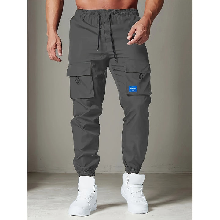 Herren Tapered Cargojogger mit elastischem Bund, Tunnelzug & Mehrfachtaschen Drune