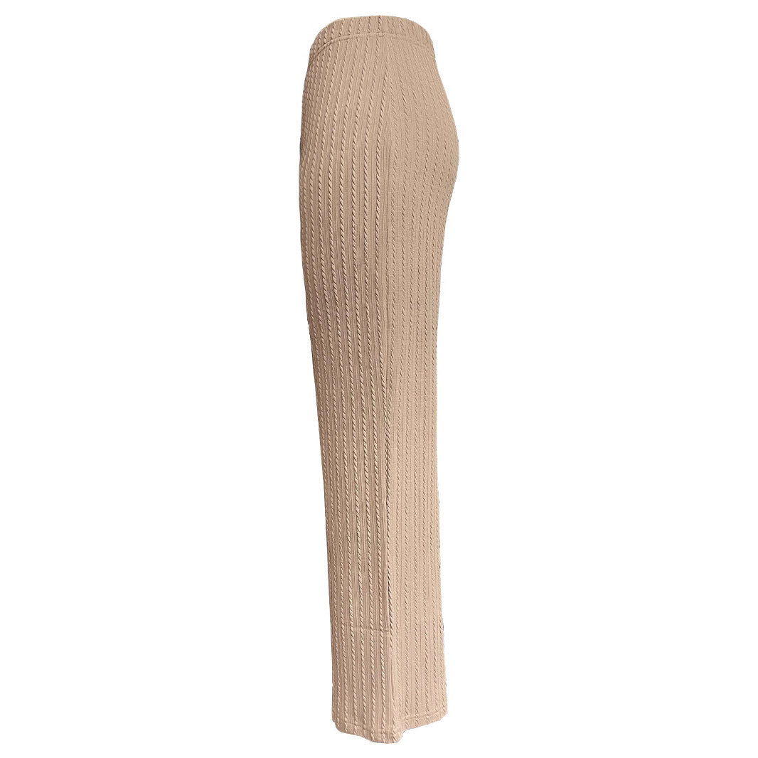 Damen Weitgeschnittene Strickhose mit raffiniertem Strukturmuster Drune