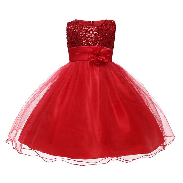 Mädchen Festliches Tüllkleid mit glitzerndem Oberteil und floraler Applikation Drune