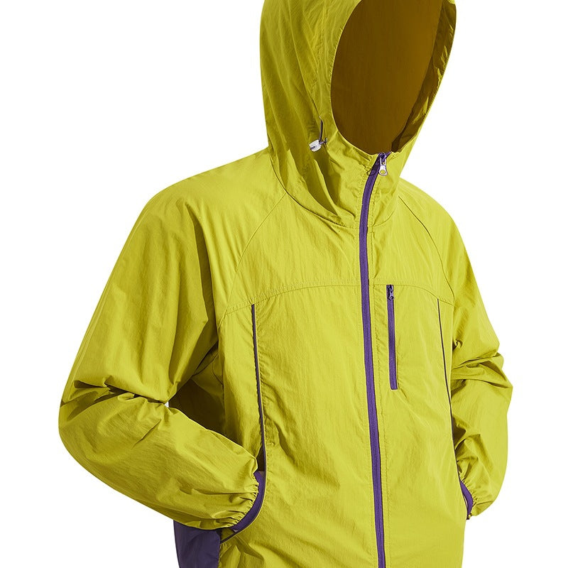 Herren Ultraleichte Kapuzenwindjacke aus Ripstop mit verstellbarem Saum & Brustreißverschluss Drune
