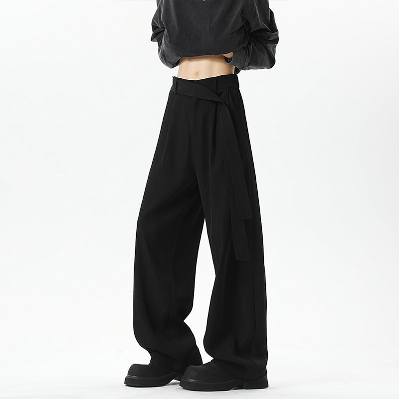 Damen Modische Weite Stoffhose Drune